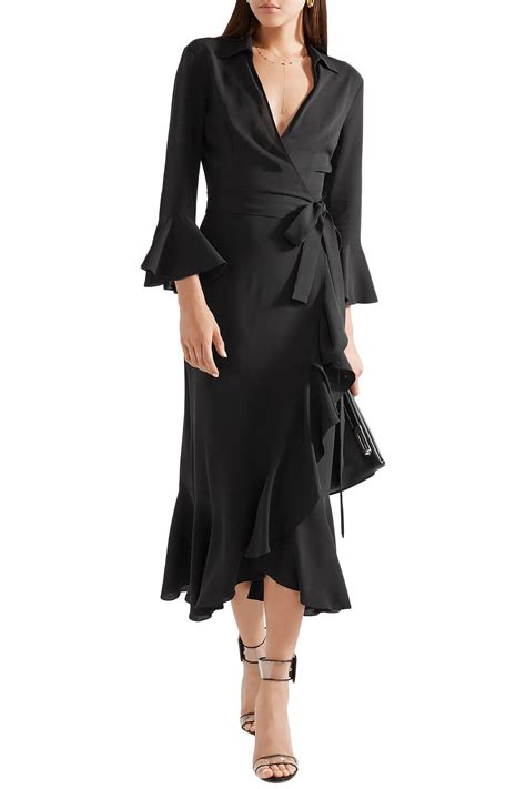 michael kors ruffle trim wrap dress|Palm Georgette Wrap Dress .